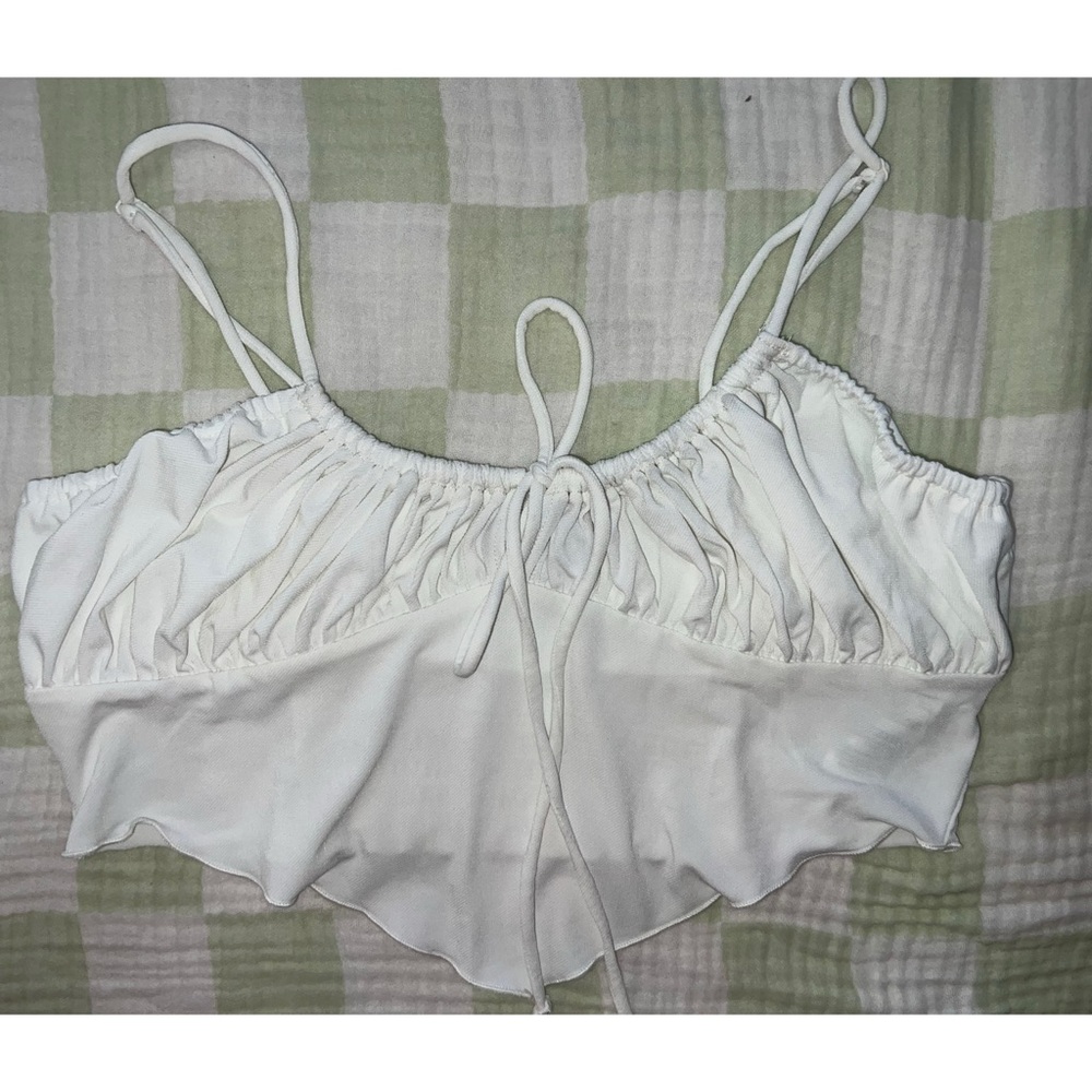 White urban outfitters Ruched Crop Top